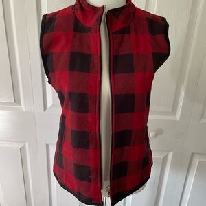 Racheal brand plaid zipper vest size small